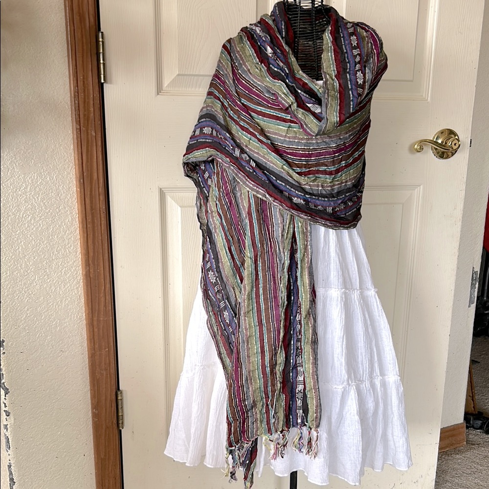 Dressbarn Multicolor Striped Scarf
